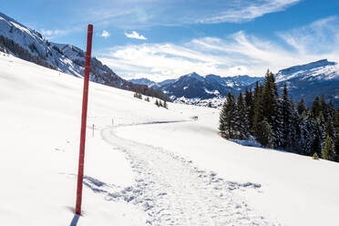 Österreich, Vorarlberg, Wegweiser in den Allgäuer Alpen - EGBF00947