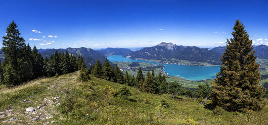 Österreich, Salzburger Land, Wolfgangsee vom Gipfel der Bleckwand aus gesehen - WWF06514