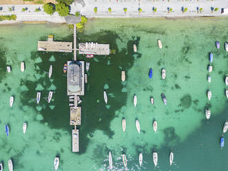 Aerial View of Zurich Yacht Club with Boats, Zurich, Switzerland. - AAEF22051