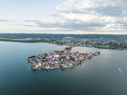 Aerial View of Island of Flores, San Miguel, Guatemala. - AAEF22059