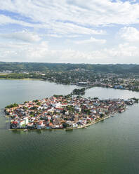 Aerial View of Island of Flores, San Miguel, Guatemala. - AAEF22060