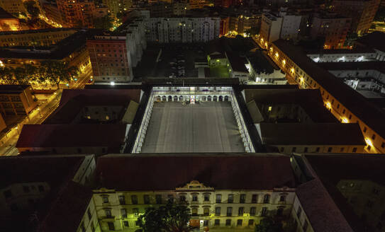 Aerial view of museum dedicated to military history, with a focus on the Spanish Civil War, Mestalla, Valencia, Spain. - AAEF22110