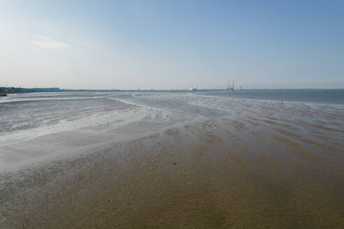 Aerial View of Sea Ebb at Blackrock Seafront, Dublin, Ireland. - AAEF22139