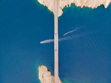 Aerial view of Pag bridge in Pag, Croatia. - AAEF22223