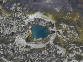 Aerial view of Tjarnargigur Crater in Kirkjubaejarklaustur, Southern region, Iceland. - AAEF22405