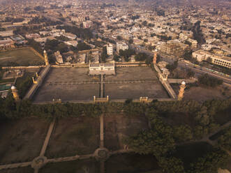 Aerial view of lonely Mosque in Hyderabad, Sindh, Pakistan. - AAEF22863