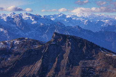 Österreich, Salzburger Land, Blick vom Gipfel des Hohen Zinken zum Hochwieskopf und Hagengebirge - WWF06531