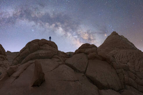 Magnificent landscape of rough high mountains located in American desert in Utah USA - ADSF47638