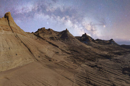 Magnificent landscape of rough high mountains located in American desert in Utah USA - ADSF47643