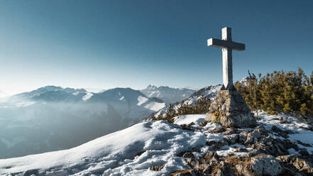 The cross on top of a mountain in the Italian Alps - INGF12857