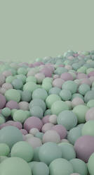 3D-Kugeln vor pastellgrünem Hintergrund - MSMF00123