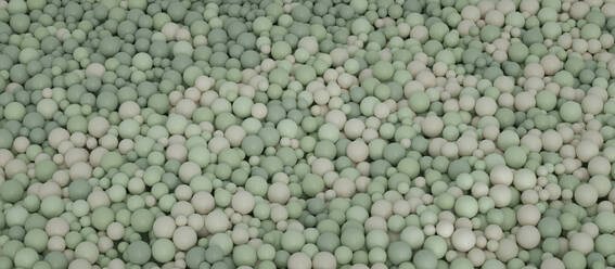 Full frame shot of 3D spheres with pastel beige and green color - MSMF00126