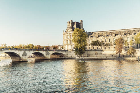 France, Ile-De-France, Paris, Pont du Carrousel and Musee du Louvre - TAMF03988