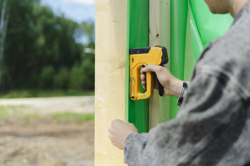 Engineer working with tool at construction site - SEAF02013