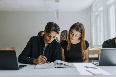 Männliche und weibliche Studenten lernen gemeinsam im Klassenzimmer - MASF40062