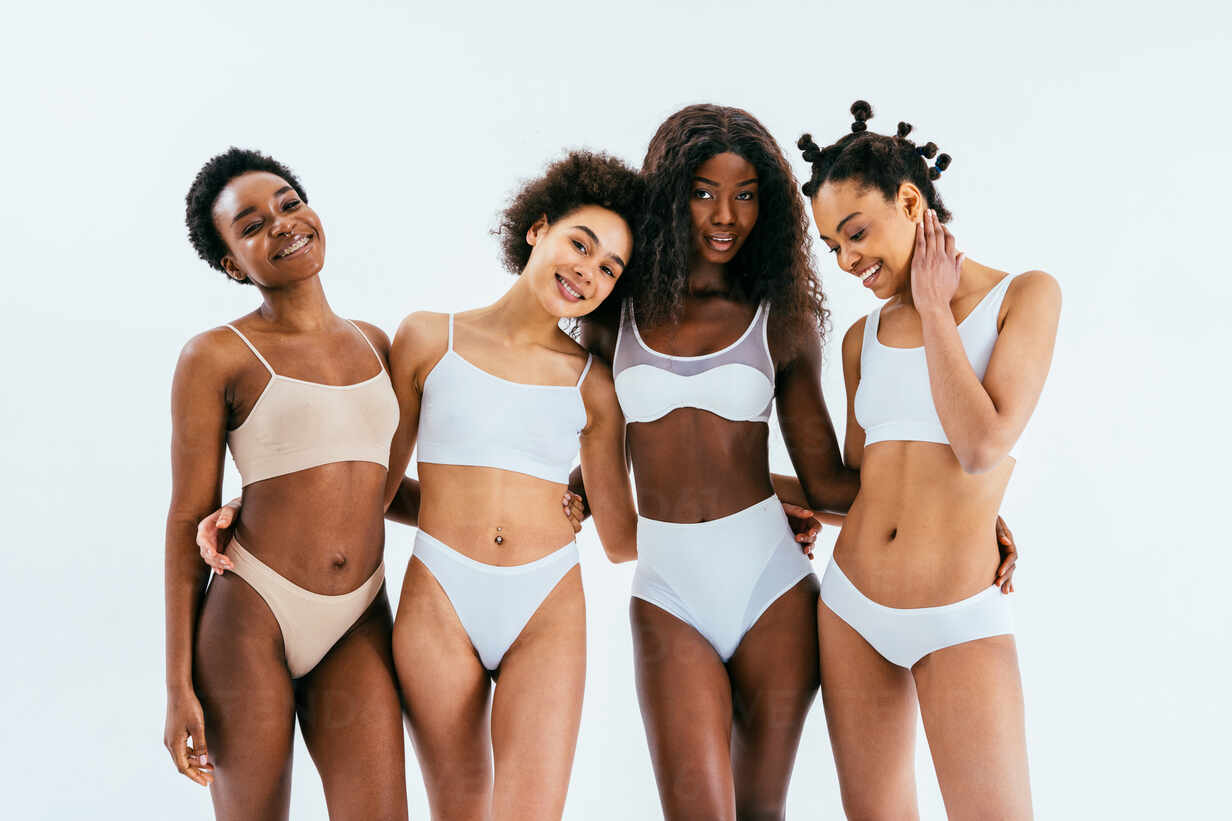 Beauty portrait of beautiful black women wearing lingerie