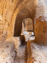 The Siq, entrance to Petra Archaeological Park, UNESCO World Heritage Site, one of the New Seven Wonders of the World, Petra, Jordan, Middle East - RHPLF28365