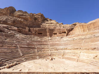 The Theatre, Petra Archaeological Park, UNESCO World Heritage Site, one of the New Seven Wonders of the World, Petra, Jordan, Middle East - RHPLF28370