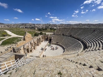 The great North Theater in the ancient city of Jerash, believed to be founded in 331 BC by Alexander the Great, Jerash, Jordan, Middle East - RHPLF28374