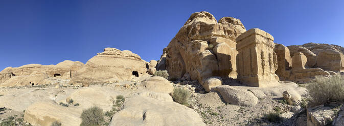 Djinn Blocks in Petra Archaeological Park, UNESCO World Heritage Site, one of the New Seven Wonders of the World, Petra, Jordan, Middle East - RHPLF28418