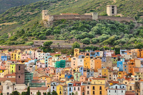 Bosa and Malaspina castle, Oristano district, Sardinia, Italy, Mediterranean, Europe - RHPLF28472