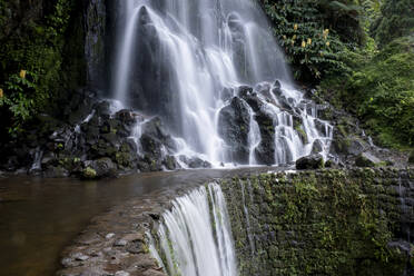 Long exposure of Cascata da Ribeira dos CaldeirA�es waterfall on Sao Miguel island, Azores Islands, Portugal, Atlantic, Europe - RHPLF28514