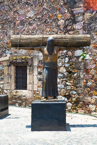Religious Statue of penitent, Ex-Convent of San Bernardino de Siena, Taxco, Guerrero, Mexico, North America - RHPLF28596