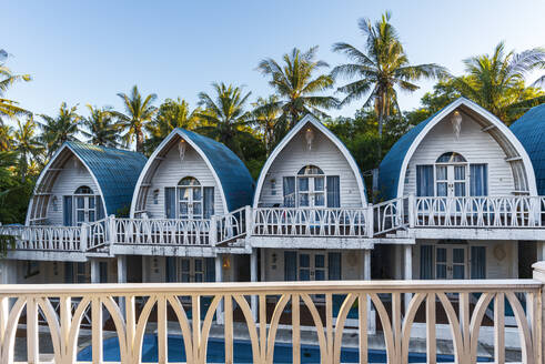 Traditional sea cottages on the Indonesian island of Gili Trawangan, Gili Islands, West Nusa Tenggara, Pacific Ocean, Indonesia, Southeast Asia Asia - RHPLF28664