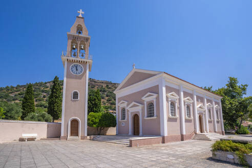 View of Ieros Naos Metamorfosis tou Sotiros church, Peratata, Kefalonia, Ionian Islands, Greek Islands, Greece, Europe - RHPLF28769