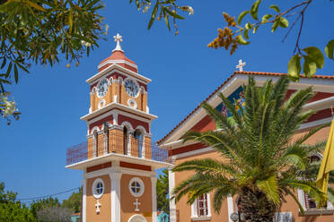 View of church of Agios Gerasimos in Skala, Skala, Kefalonia, Ionian Islands, Greek Islands, Greece, Europe - RHPLF28777