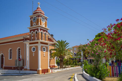 View of church of Agios Gerasimos in Skala, Skala, Kefalonia, Ionian Islands, Greek Islands, Greece, Europe - RHPLF28778