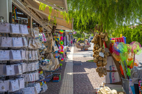 View of shops in Skala, Skala, Kefalonia, Ionian Islands, Greek Islands, Greece, Europe - RHPLF28780