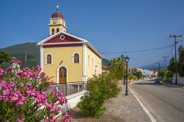 View of church in Sami, Sami, Kefalonia, Ionian Islands, Greek Islands, Greece, Europe - RHPLF28822