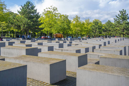 View of Memorial to the Murdered Jews of Europe, Berlin, Germany, Europe - RHPLF28872