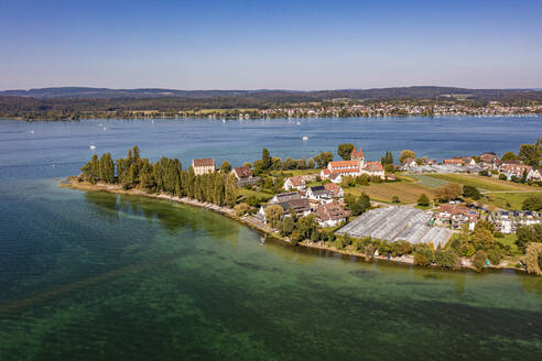 Deutschland, Baden-Württemberg, Luftaufnahme der Insel Reichenau im Sommer - WDF07402