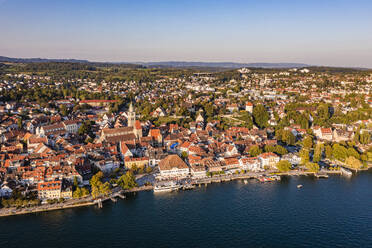 Germany, Baden-Wurttemberg, Uberlingen, Aerial view of city on shore of Bodensee - WDF07406