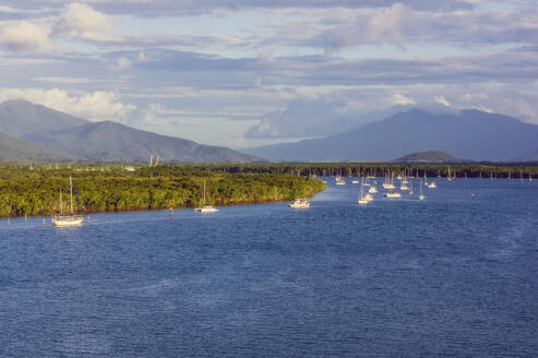 Australien, Queensland, Segelboote in Ufernähe bei Cairns - THAF03260