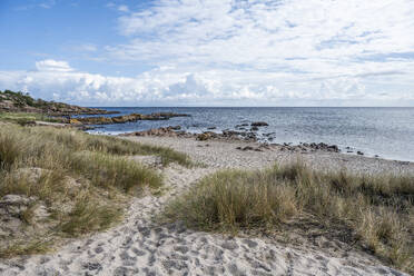 Dänemark, Bornholm, Sandvig Strand mit Ostsee im Hintergrund - KEBF02748