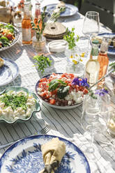 High angle view of fresh meal on dining table - MASF40364