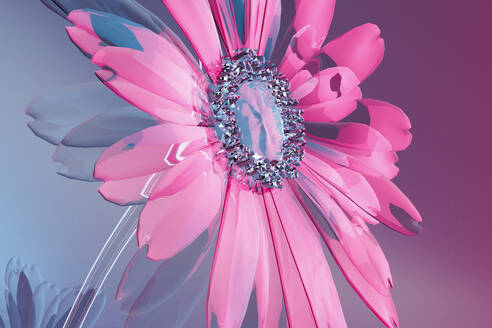 3D render of pink glass flower - GCAF00471