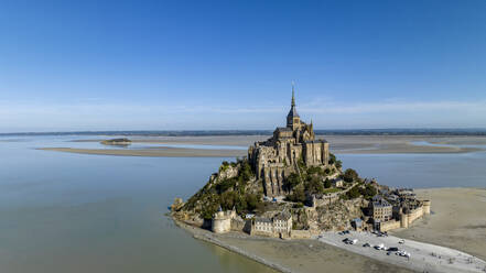 France, Normandy, Aerial panorama of Mont Saint-Michel - AMF09978