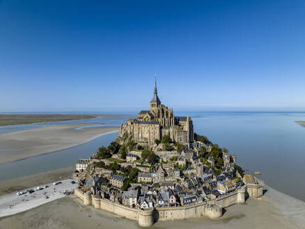France, Normandy, Aerial view of Mont Saint-Michel - AMF09979