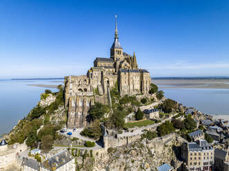 France, Normandy, Aerial view of Mont Saint-Michel - AMF09982