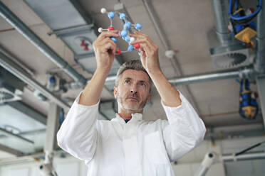 Mature scientist examining molecular structure - JOSEF21907