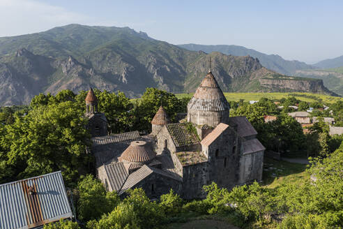 View of an Sanahin Monastery Complex, Orthodox Churches among the mountains in Aragatsotn Province of Armenia. - AAEF22986