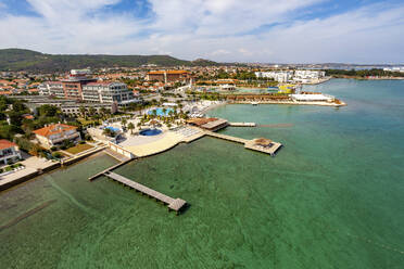 Aerial view of seaside town of Cesme in Izmir, Turkey. - AAEF23081