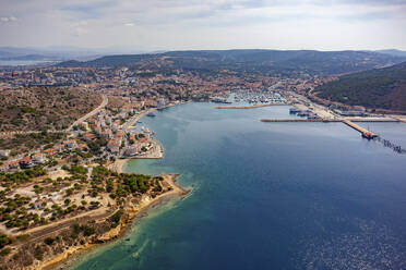 Aerial view of seaside town of Cesme in Izmir, Turkey. - AAEF23085