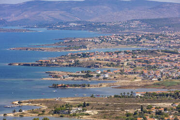 Aerial view of coastline in Sifne area of Cesme peninsula, Izmir, Turkey. - AAEF23098