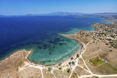 Aerial view of coastline in Sifne area of Cesme peninsula, Izmir, Turkey. - AAEF23102