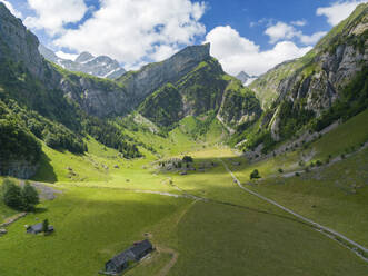 Aerial View of Agathe Platte, Schwende-Rute, Canton of Appenzell Innerrhoden, Switzerland. - AAEF23109